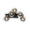 Moderne wandlamp zwart met smoke glas 5-lichts - Bianca