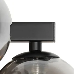 Moderne wandlamp zwart met smoke glas 5-lichts - Bianca