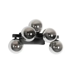 Moderne wandlamp zwart met smoke glas 5-lichts - Bianca