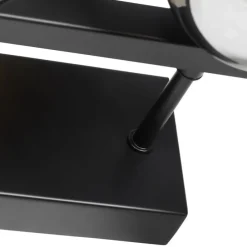 Moderne wandlamp zwart met smoke glas 5-lichts - Bianca