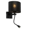 Moderne wandlamp zwart met zwarte kap - Brescia