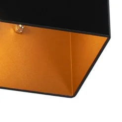 Moderne wandlamp zwart met gouden binnenkant rechthoekig - Alone