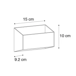 Moderne wandlamp zwart met gouden binnenkant rechthoekig - Alone