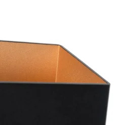 Moderne wandlamp zwart met gouden binnenkant rechthoekig - Alone