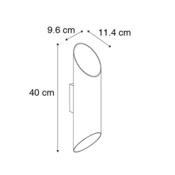 Moderne wandlamp zwart met gouden binnenkant 9,6 cm- Organo