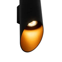 Moderne wandlamp zwart met gouden binnenkant 9,6 cm- Organo