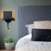 Moderne wandlamp zwart met USB en flexarm - Flero
