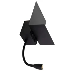 Moderne wandlamp zwart met USB en flexarm - Flero