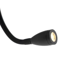 Moderne wandlamp zwart met USB en flexarm - Flero