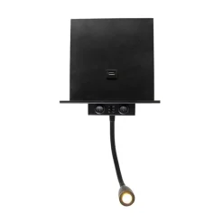 Moderne wandlamp zwart met USB en flexarm - Flero
