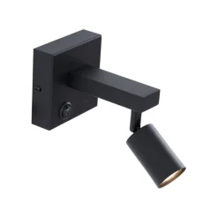 Moderne wandlamp zwart met USB-C kantelbaar - Rex