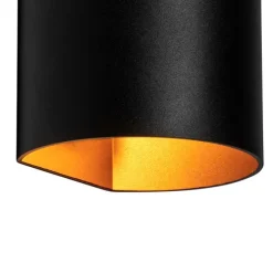 Moderne wandlamp zwart met messing - Sabbio