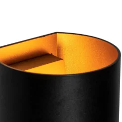 Moderne wandlamp zwart met messing - Sabbio