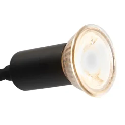 Moderne wandlamp zwart met USB en vierkante zwarte kap - Zeno