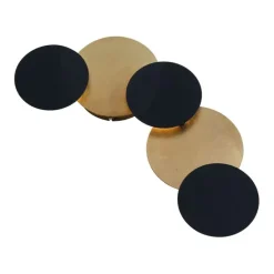 Moderne wandlamp zwart met goud incl. LED 3-staps dimbaar 5-lichts - Sunrise 3