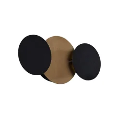 Moderne wandlamp zwart met goud incl. LED 3-staps dimbaar 3-lichts - Sunrise 3