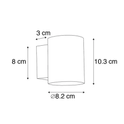 Moderne wandlamp zwart met goud rond - Sola