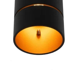 Moderne wandlamp zwart met gouden binnenkant - Ria