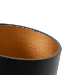 Moderne wandlamp zwart met gouden binnenkant - Ria