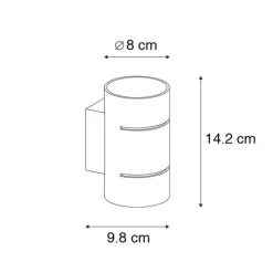 Moderne wandlamp zwart met gouden binnenkant - Ria