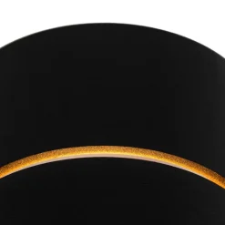 Moderne wandlamp zwart met gouden binnenkant - Ria