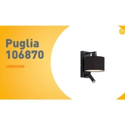 Moderne wandlamp zwart rond met leeslamp - Puglia