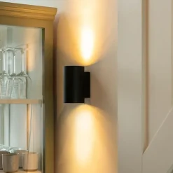 Moderne wandlamp zwart rond 2-lichts - Sandy