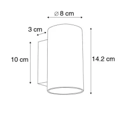 Moderne wandlamp zwart rond 2-lichts - Sandy