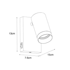 Moderne wandlamp zwart verstelbaar met schakelaar - Jeana Luxe