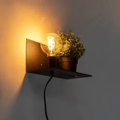 Moderne wandlamp zwart verstelbaar - Muro