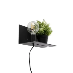 Moderne wandlamp zwart verstelbaar - Muro