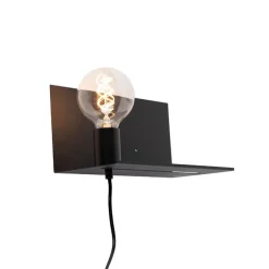 Moderne wandlamp zwart verstelbaar - Muro