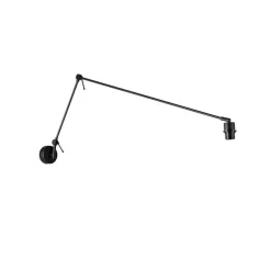 Moderne wandlamp zwart verstelbaar - Blitz