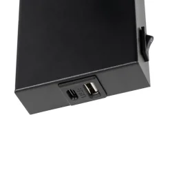 Moderne wandlamp zwart verstelbaar met usb - Croft