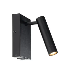 Moderne wandlamp zwart verstelbaar met usb - Croft