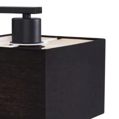 Moderne wandlamp zwart vierkant met leeslamp - Puglia