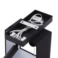 Moderne wandlamp zwart vierkant met leeslamp - Puglia