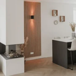 Moderne wandlamp zwart vierkant 2-lichts - Sandy