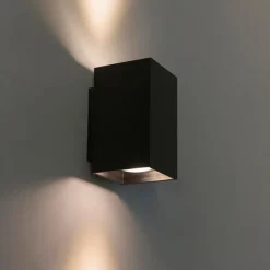 Moderne wandlamp zwart vierkant 2-lichts - Sandy