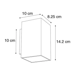 Moderne wandlamp zwart vierkant 2-lichts - Sandy