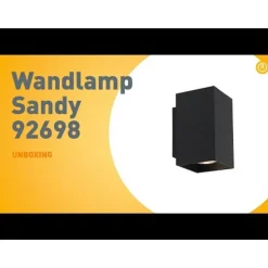 Moderne wandlamp zwart vierkant 2-lichts - Sandy