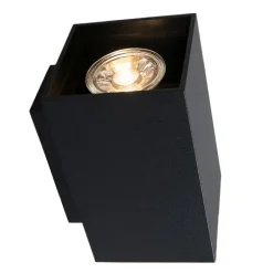 Moderne wandlamp zwart vierkant 2-lichts - Sandy