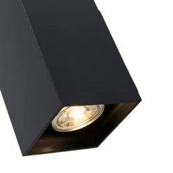 Moderne wandlamp zwart vierkant 2-lichts - Sandy