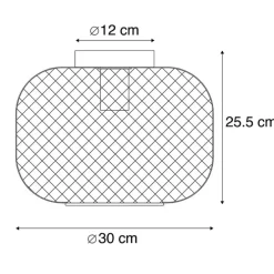 Moderne zwart met gouden plafondlamp - Bliss Mesh