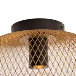 Moderne zwart met gouden plafondlamp - Bliss Mesh