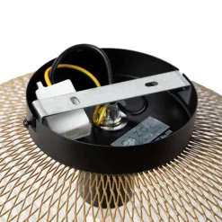 Moderne zwart met gouden plafondlamp - Bliss Mesh