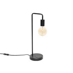 Moderne zwarte tafellamp met draadloos opladen - Facil