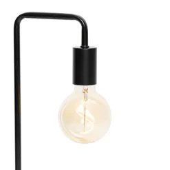 Moderne zwarte tafellamp met draadloos opladen - Facil