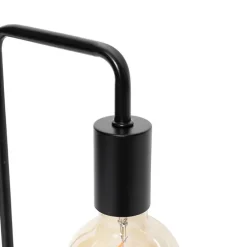 Moderne zwarte tafellamp met draadloos opladen - Facil