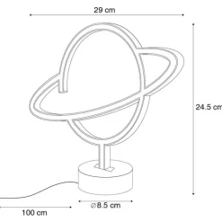 Neon tafellamp geel met blauw incl. LED - Planeet